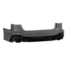 Paraurti posteriore Audi A6 berlina 2015-2018 stile RS6 con terminali neri – vista 2