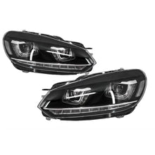 Carica l'immagine nel visualizzatore di Gallery, RHD Fari anteriori cromati con fanali posteriori Full LED per VW Golf 6 VI (2008-2013) LED sequenziale Indicatore