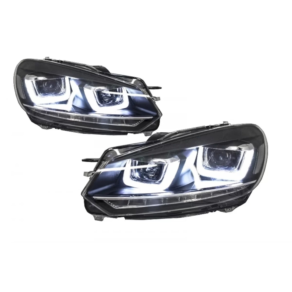 RHD Fari anteriori cromati con fanali posteriori Full LED per VW Golf 6 VI (2008-2013) LED sequenziale Indicatore