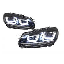 Carica l'immagine nel visualizzatore di Gallery, RHD Fari anteriori cromati con fanali posteriori Full LED per VW Golf 6 VI (2008-2013) LED sequenziale Indicatore