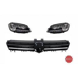 RHD fari anteriori LED sequenziale dinamico sequenziale Indicatori di direzione con Griglia centrale per VW Golf 7 VII