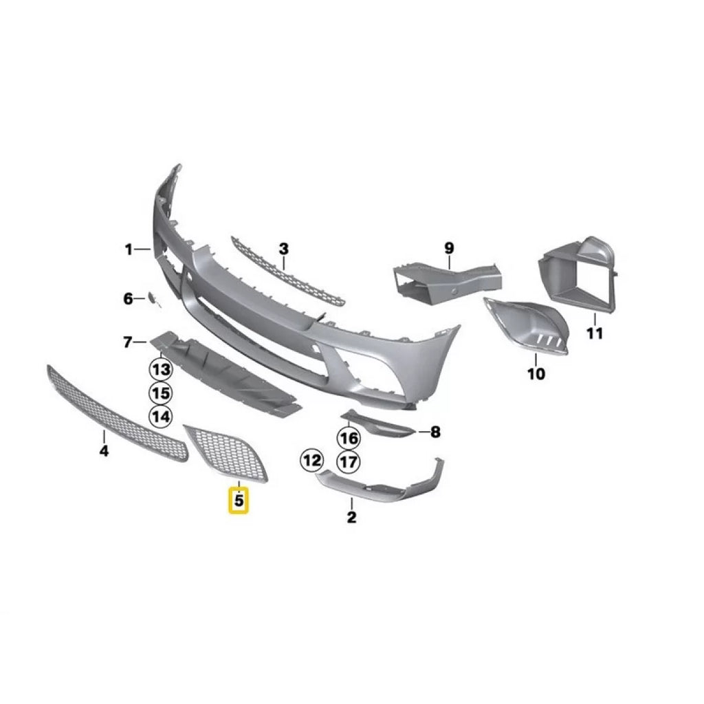 Destro griglia per anteriore M paraurti per BMW X6 E71 2008-2014