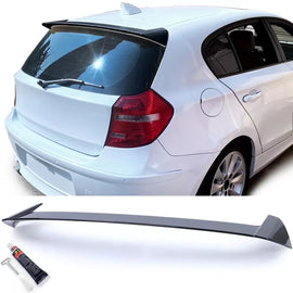 Spoiler tetto per BMW 1 E81 E87 04-12 in plastica ABS verniciato Nero lucido