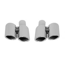 Rotondo cromato GT stile Terminali di scarico per Porsche Panamera 2010-2013, lunghezza 270mm, ingresso 65mm