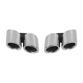Rotondo cromato GT stile Terminali di scarico per Porsche Panamera 971 2016-2021