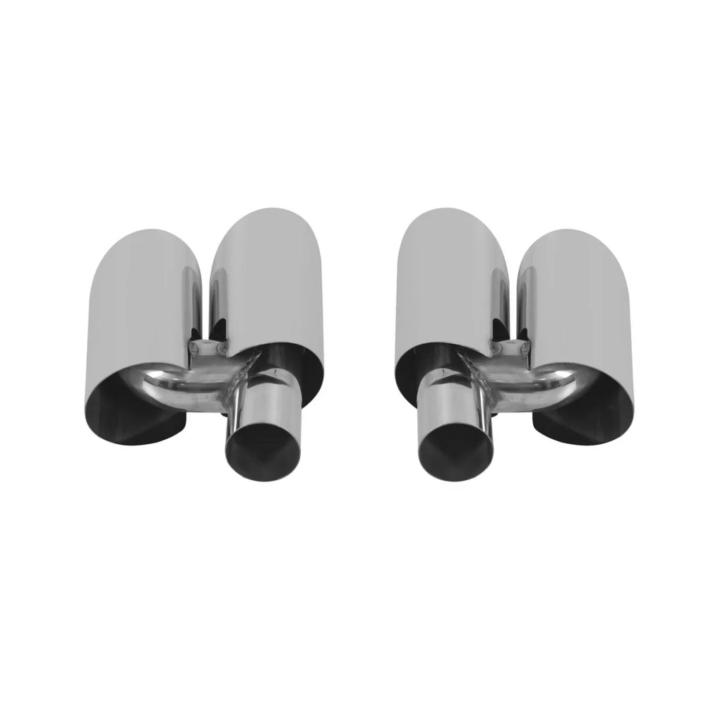 Rotondo cromato GT stile Terminali di scarico per Porsche Panamera 2010-2013, lunghezza 270mm, ingresso 65mm