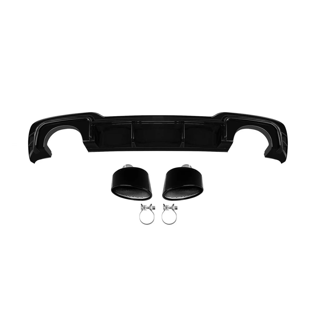 Diffusore Audi A3 Sportback 2017-2020 stile RS3 S-line con terminali neri – vista 1
