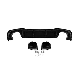Diffusore Audi A3 Sportback 2017-2020 stile RS3 S-line con terminali neri – vista 1