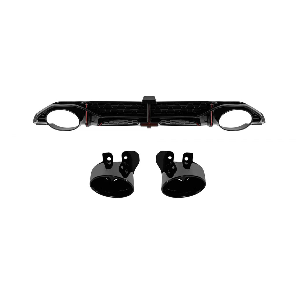 Diffusore Audi A3 Hatchback 2020-2024 stile RS3 S-line con terminali neri