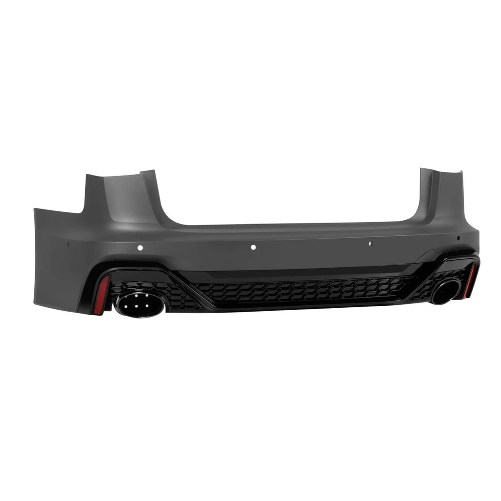 Paraurti posteriore Audi A6 Avant Allroad 2015-2018 stile RS6 con terminali neri – vista 2