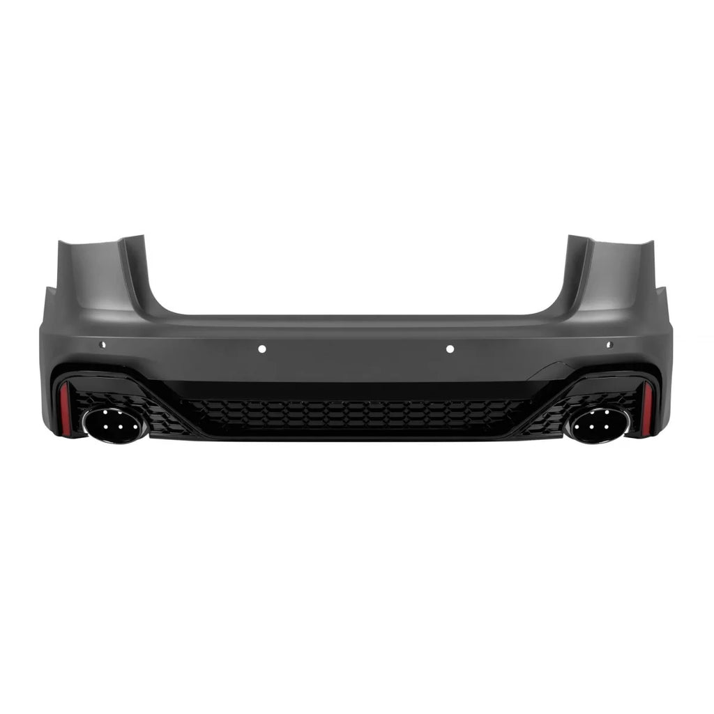 Paraurti posteriore Audi A6 Avant Allroad 2015-2018 stile RS6 con terminali neri – vista 1