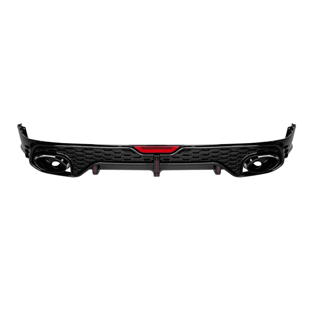 Diffusore stile RSQ5 con nero Terminali di scarico per posteriore S-Line paraurti on Audi Q5 SUV 2017-2023