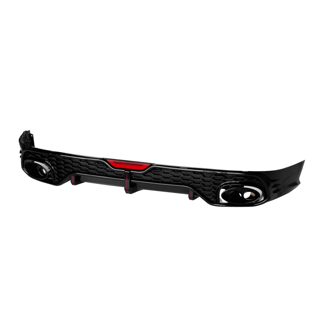 Diffusore stile RSQ5 con nero Terminali di scarico per posteriore S-Line paraurti on Audi Q5 SUV 2017-2023
