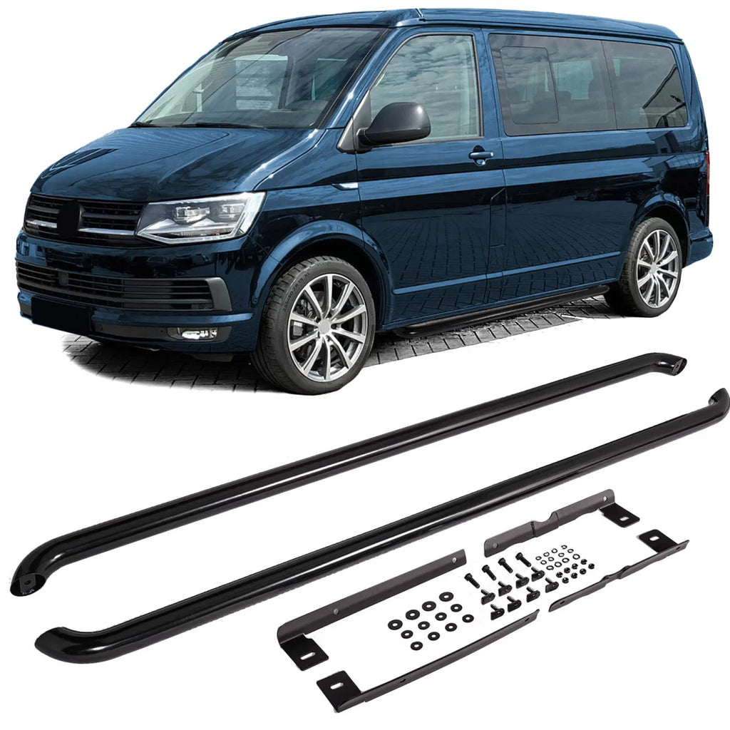 Pedane laterali laterale tubi inox acciaio nero per VW T5 T6 T6.1 lungo passo