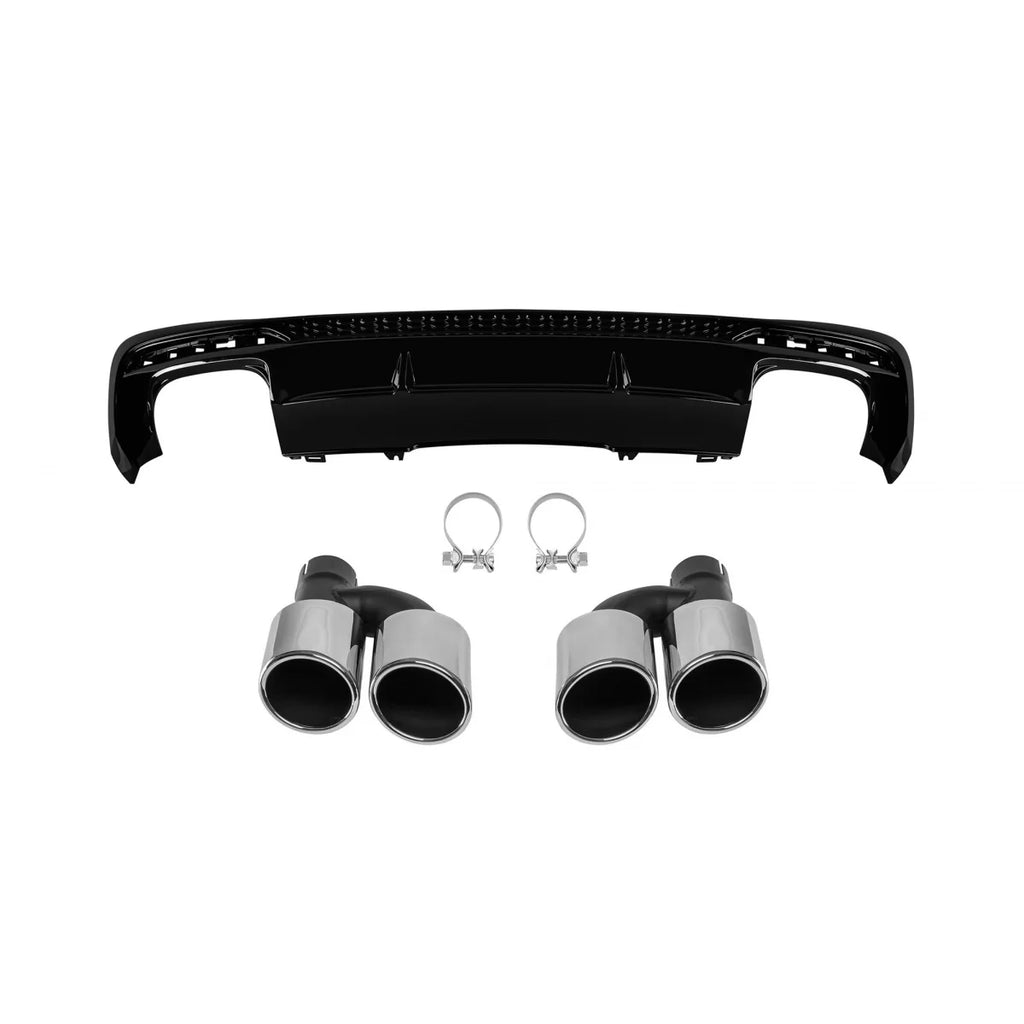 Diffusore Audi A4 berlina Avant 2020-2022 stile S4 S-line con terminali cromati