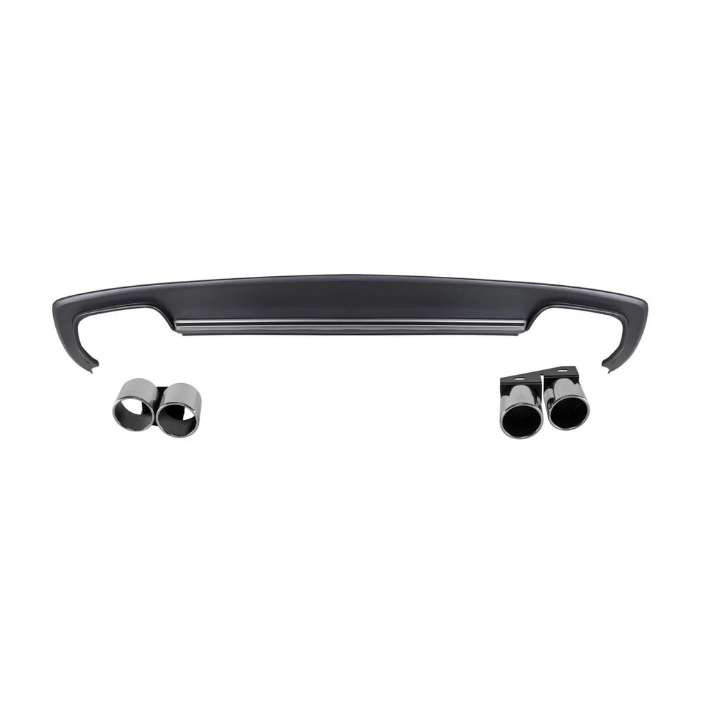 Diffusore Audi A4 Sedan 2012-2015 stile S4 S-line con terminali cromati – vista 1