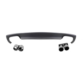 Diffusore Audi A4 Sedan 2012-2015 stile S4 S-line con terminali cromati – vista 1
