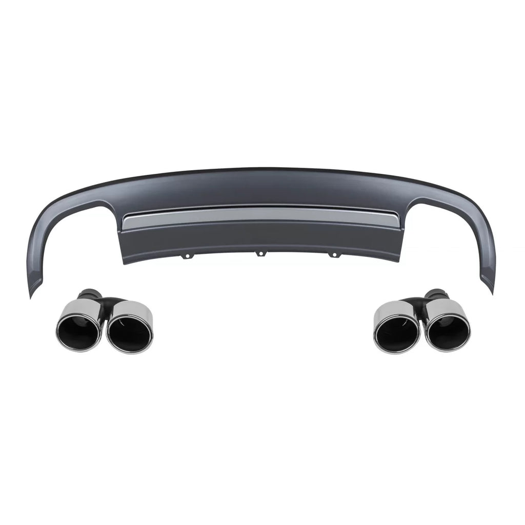 Diffusore Audi A5 Coupé Cabrio 2012-2016 stile S5 con terminali cromati – vista 1