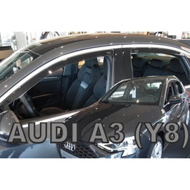 Set deflettori anteriori e posteriori per Audi A3 berlina dal 2020, scuro fumé, 4 pezzi