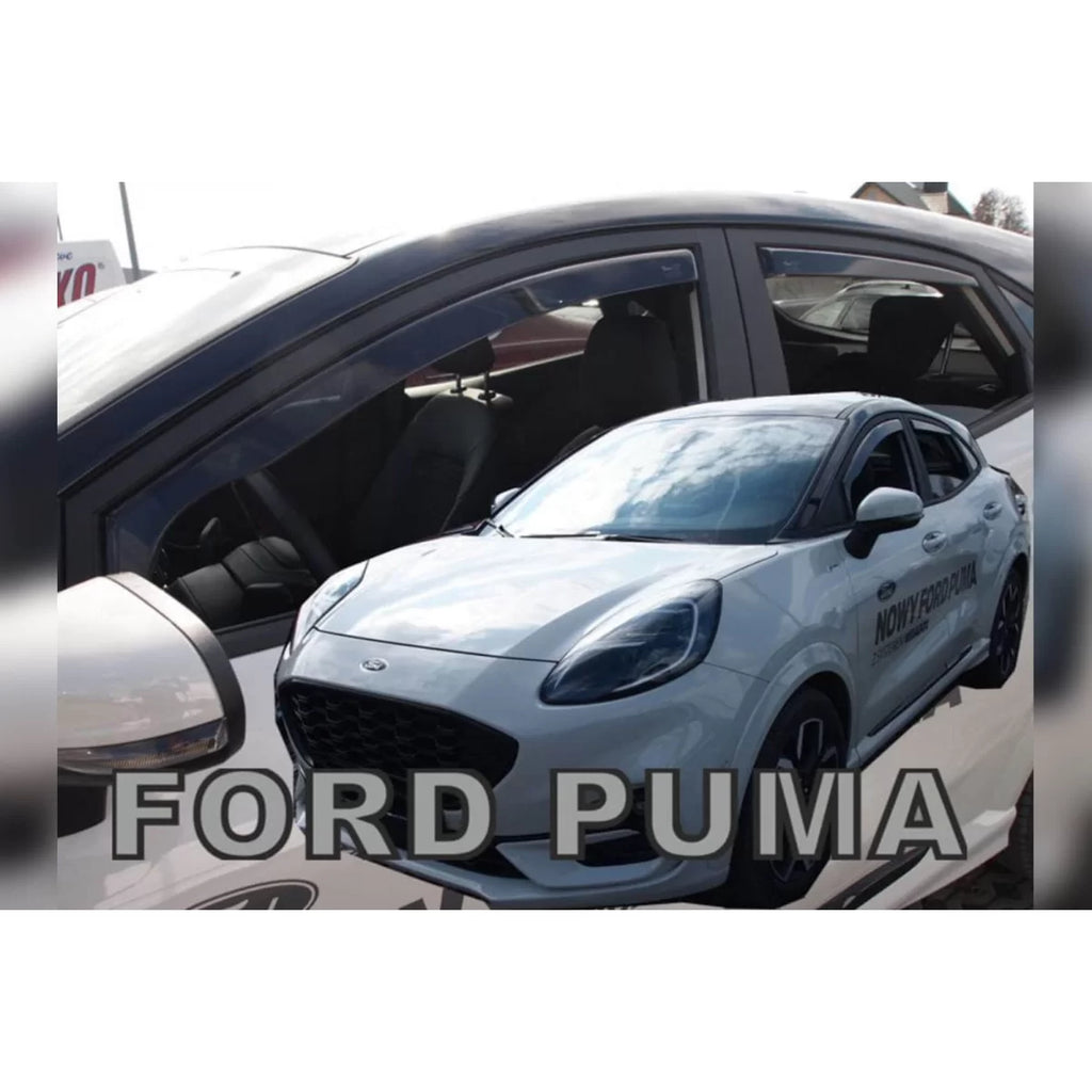 Set deflettori anteriori e posteriori per Ford Puma dal 2019, scuro fumé, 4 pezzi