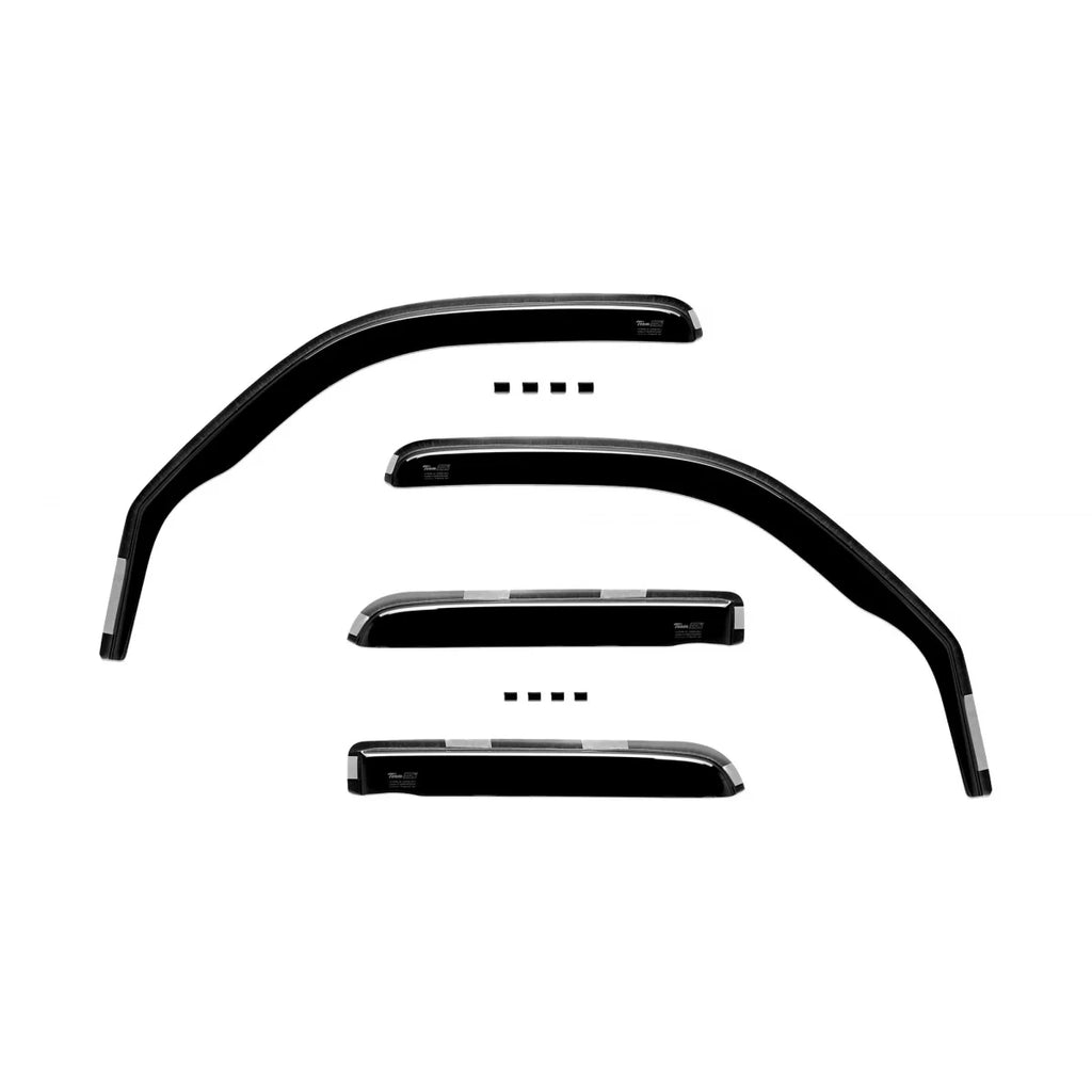 Set deflettori anteriori e posteriori per Jeep Cherokee, Liberty KJ 2001-2006, con 5 porte, scuro fumé, 4 pezzi