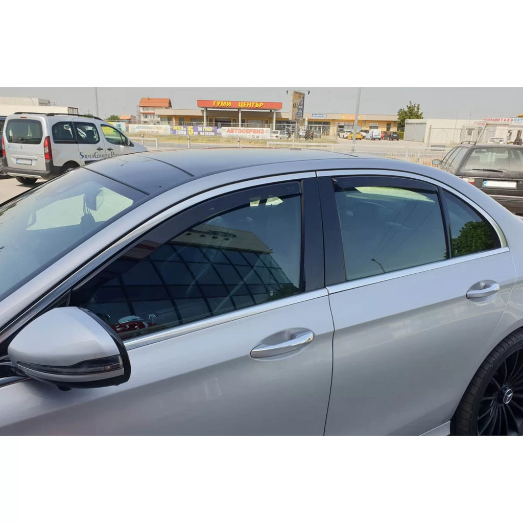Set deflettori anteriori e posteriori per Mercedes Classe E W213 dal 2016, con 4 porte, scuro fumé, 4 pezzi