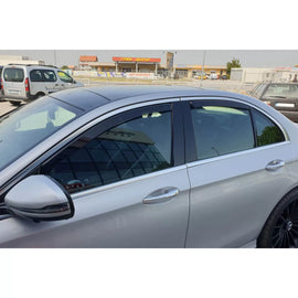 Set deflettori anteriori e posteriori per Mercedes Classe E W213 dal 2016, con 4 porte, scuro fumé, 4 pezzi