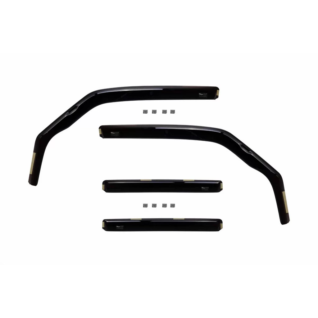 Set deflettori anteriori e posteriori per Mitsubishi Pajero wagon 2000-2018, con 5 porte, scuro fumé, 4 pezzi
