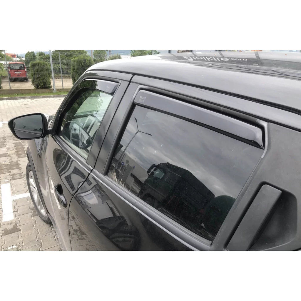Set deflettori anteriori e posteriori per Nissan Juke 2010-2019, con 5 porte, scuro fumé, 4 pezzi
