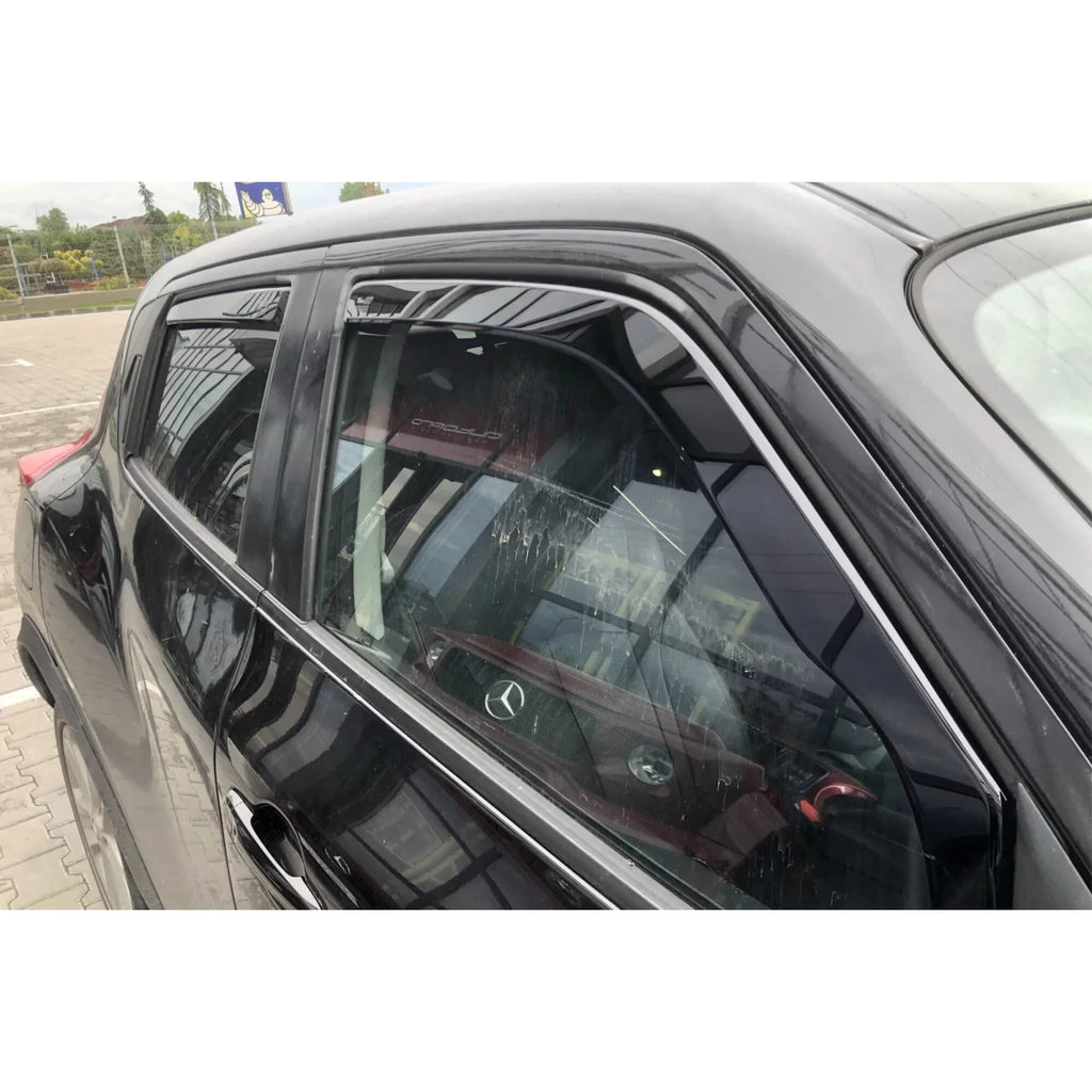Set deflettori anteriori e posteriori per Nissan Juke 2010-2019, con 5 porte, scuro fumé, 4 pezzi