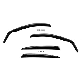 Set deflettori anteriori e posteriori per Peugeot 206 1998-2007, con 5 porte, scuro fumé, 4 pezzi