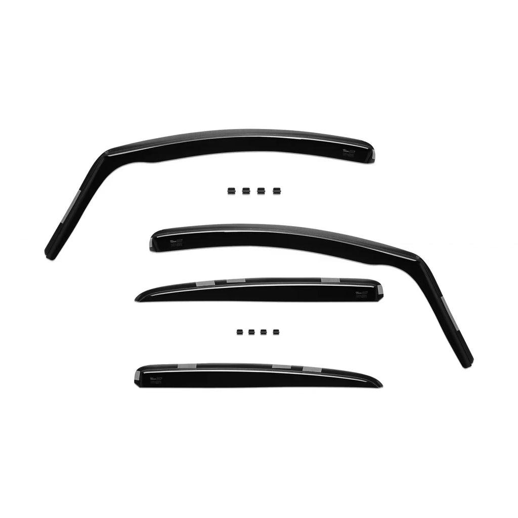 Set deflettori anteriori e posteriori per Peugeot 207 hatchback 2006-2014, con 5 porte, scuro fumé, 4 pezzi