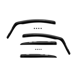 Set deflettori anteriori e posteriori per Peugeot 207 hatchback 2006-2014, con 5 porte, scuro fumé, 4 pezzi