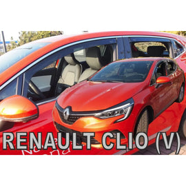 Set deflettori anteriori e posteriori per Renault Clio hatchback dal 2019, scuro fumé, 4 pezzi