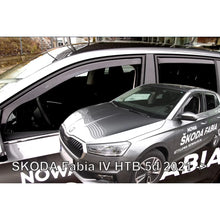 Set deflettori anteriori e posteriori per Skoda Fabia hatchback dal 2021, con 5 porte, scuro fumé, 4 pezzi