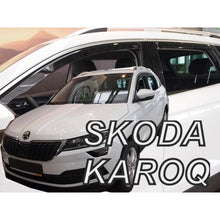 Carica l'immagine nel visualizzatore di Gallery, Set deflettori anteriori e posteriori per Skoda Karoq dal 2017, con 5 porte, scuro fumé, 4 pezzi