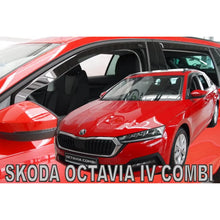 Set deflettori anteriori e posteriori per Skoda Octavia station wagon dal 2020, scuro fumé, 4 pezzi