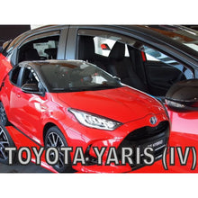 Carica l'immagine nel visualizzatore di Gallery, Set deflettori anteriori e posteriori per Toyota Yaris hatchback dal 2019, con 5 porte, scuro fumé, 4 pezzi