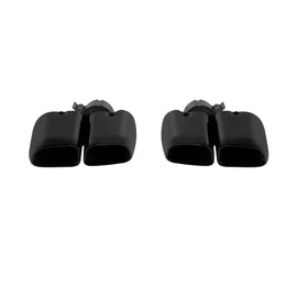 Set di ovale nero lucido Terminali di scarico per Porsche Macan 2014-2016, lunghezza 270mm, ingresso 63mm