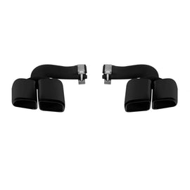 Set di ovale nero lucido Terminali di scarico Turbo tipo per Porsche Cayenne 9Y0 2018-2023