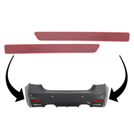 Set rosso catarifrangenti per BMW Serie 3 F30 (2011-2019) solo EVO design Paraurti posteriore