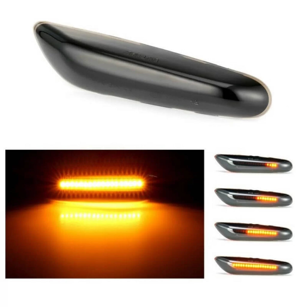 Frecce laterali per BMW 1 E81 / E82 / E87 / E88 / 3 E90 / E91 / E92 / E93 / X1 E84 / X3 E83 LED dinamico fumé 2 pezzi
