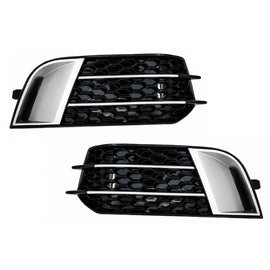 Laterale griglie fendinebbia lampada coperture per Audi A1 8X (2010-2015) RS1 design nero con spazzolato alluminio