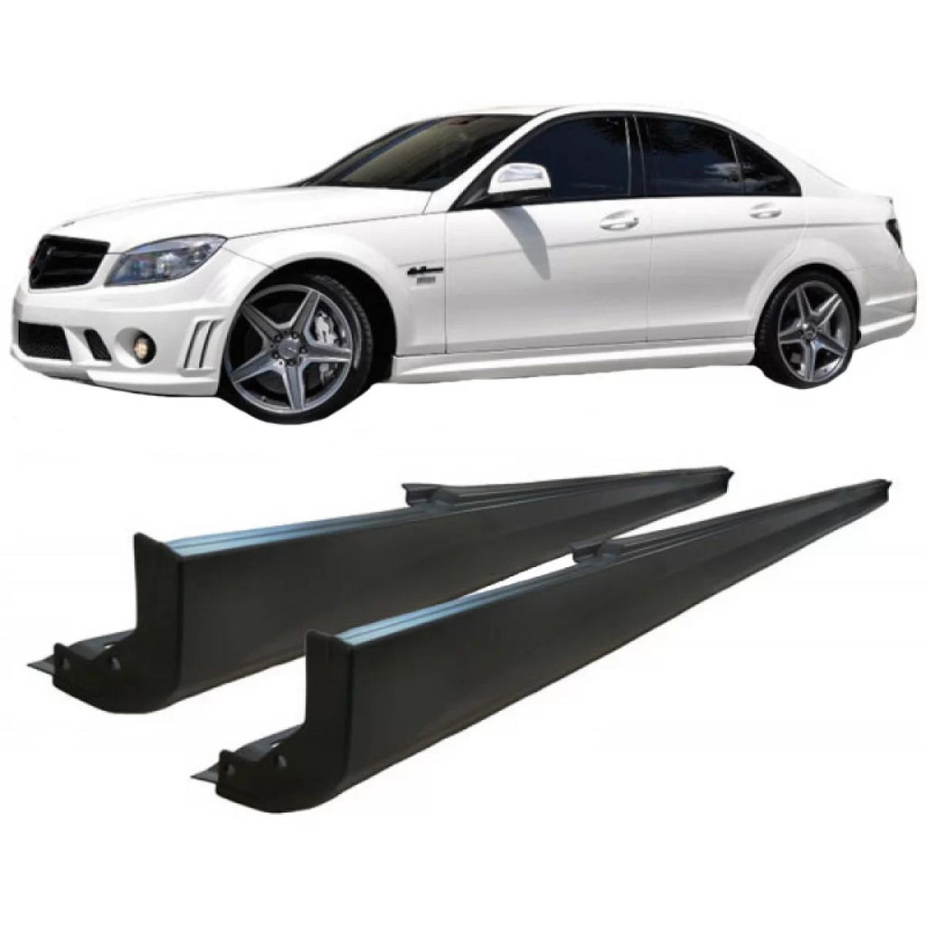 Minigonne per Mercedes-Benz Classe C W204 07-14 C63 A design stile in plastica ABS 2 pezzi