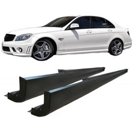 Minigonne per Mercedes-Benz Classe C W204 07-14 C63 A design stile in plastica ABS 2 pezzi