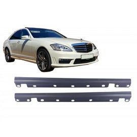 Minigonne per Mercedes-Benz Classe S W221 06-13 A design S65 stile lungo in plastica ABS 2 pezzi