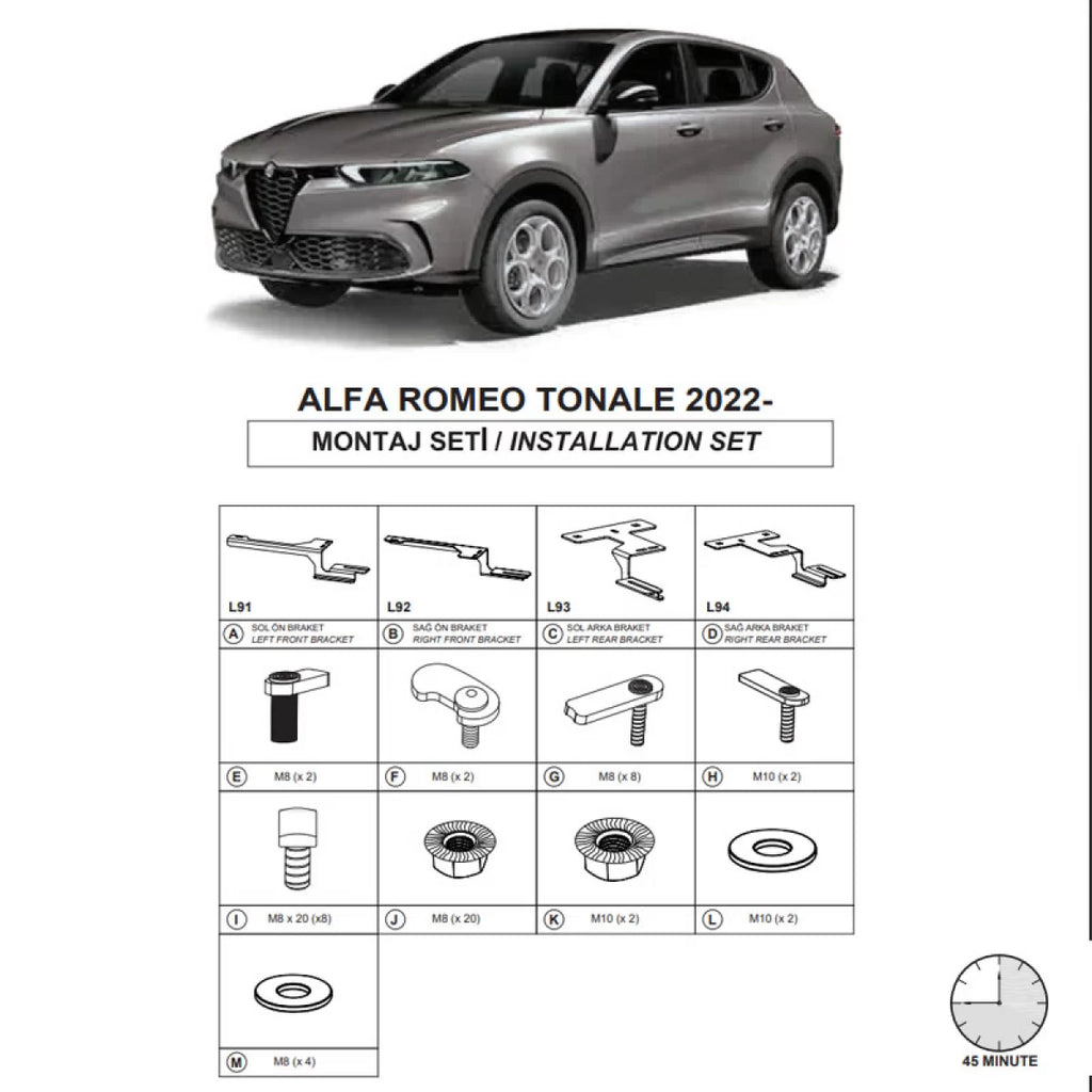 Staffe per pedane laterali (Dma) per Alfa Romeo Tonale 2022- SUV 965