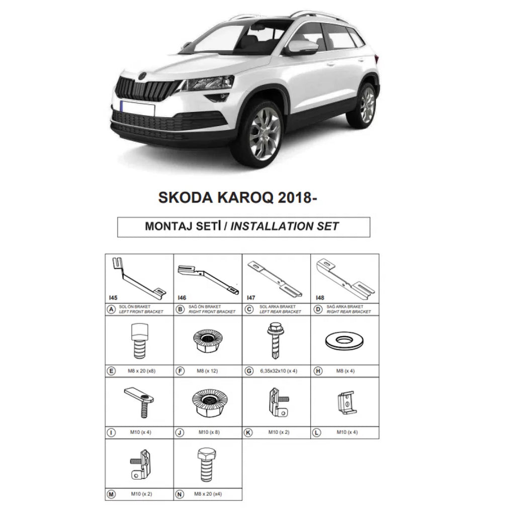 Staffe per pedane laterali (Dma) per Skoda Karoq 2017- SUV I