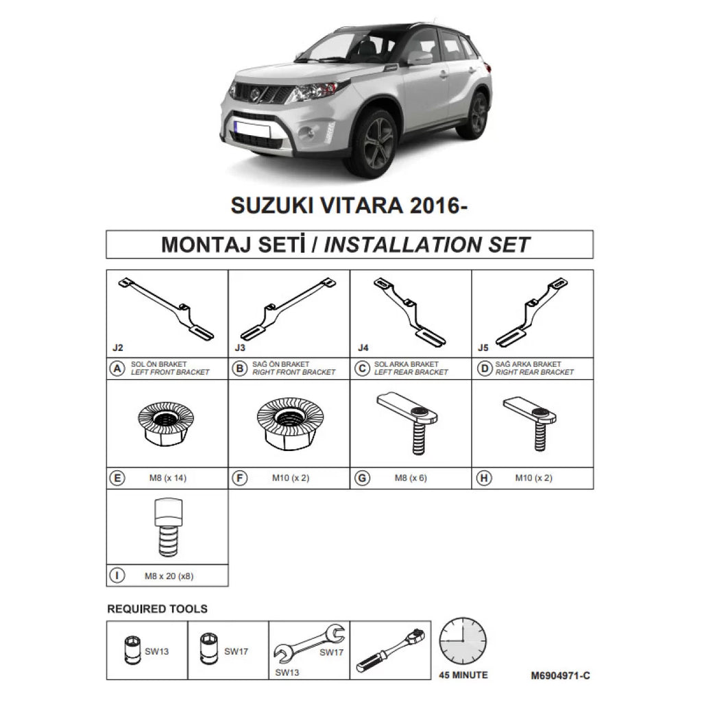 Staffe per pedane laterali (Dma) per Suzuki Vitara 2015- SUV Ly