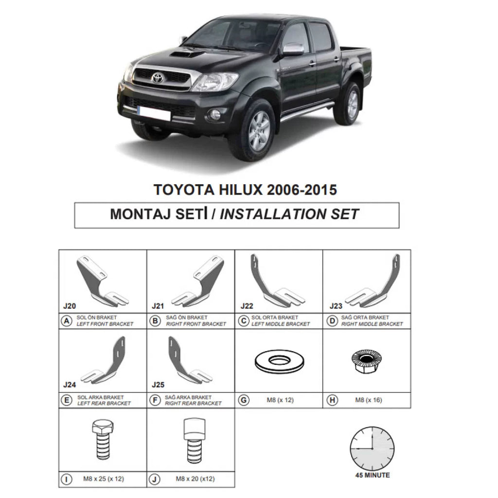 Staffe per pedane laterali (Dma) per Toyota Hilux 2005-2015 Pk An10